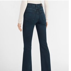 Express Super High Waisted Dark Wash Flare Jeans